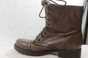 Steve Madden Brown Leather Boots Womens SZ 8 G24